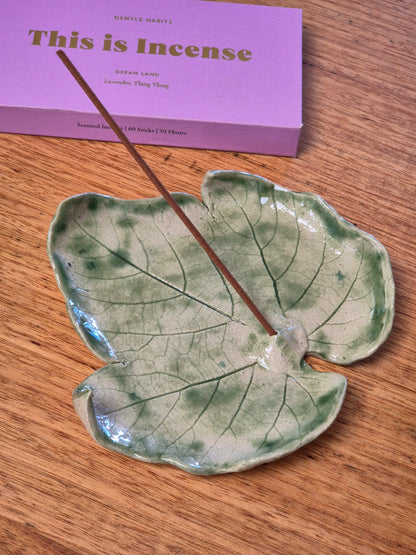 Ceramic Leaf Incense Holder