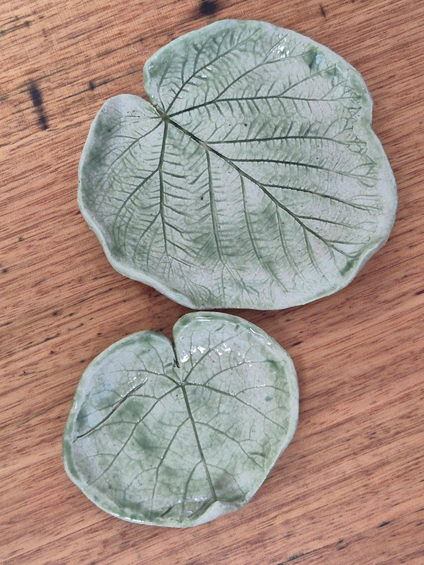 Set of 2 Ceramic Leaf dishes (Grape Vine)